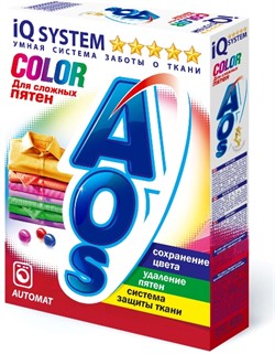 Порошок стиральный "AOS COLOR для сложных пятен", автомат, 400г.